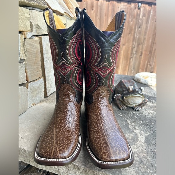 Men's Brown Western leather RousWest Boots New with box Sz-27.5 (US 9) locBB - Picture 5 of 13